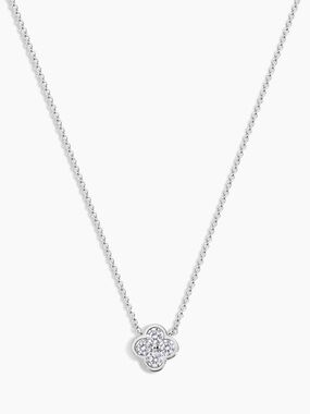 Silver Crystal Clover Necklace NWT